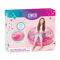 PINK GLITTER CONFETTI INFLATABLE CHAIR