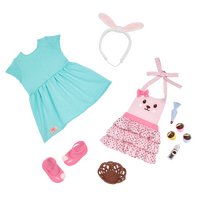DELUXE BAKING OUTFIT W/ BUNNY APRON & CUPKAKES