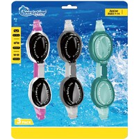 3PK JUNIOR SWIMMING GOGGLES (7+) 3 ASST